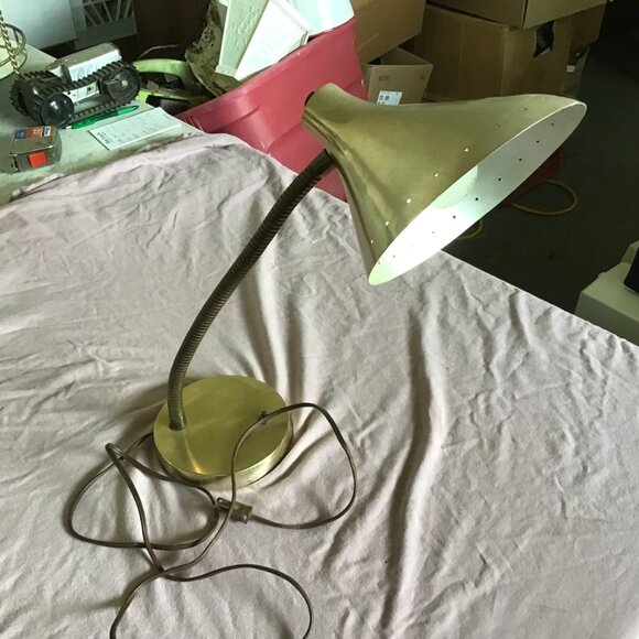 Vintage Gooseneck Desk Lamp Works - Retro Desk Lamp - Neat Collectible Working - Picture 1 of 7